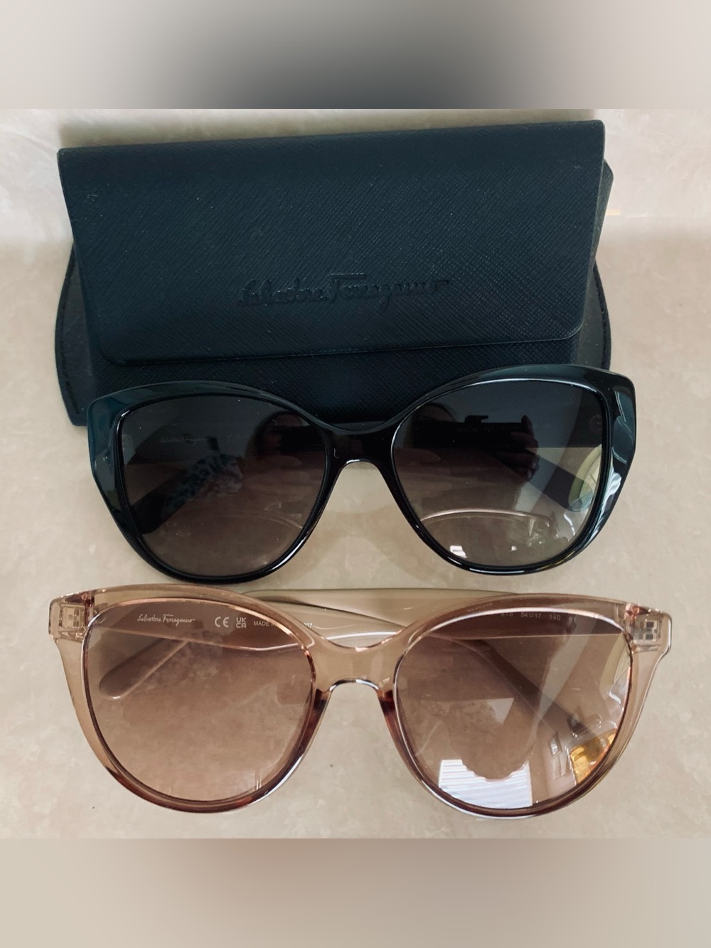 Salvatore Ferragamo Two-Pack Women's Sunglasses in Black and Light Brown
